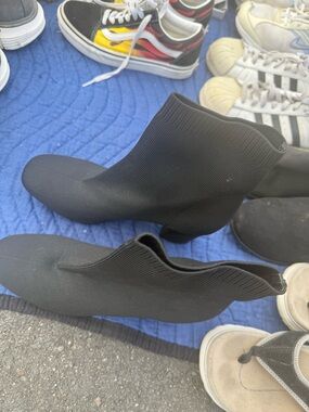 Erika Black Knit Sock Ankle Booties